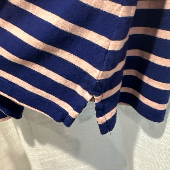 Crown & Ivy Women's X-Large Shirt Pink White Stripe 3/4 Sleeve Casual Top - Picture 5 of 10